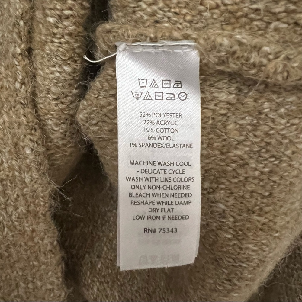 William Rast Marled Dolman Sleeve Mock Neck Wool Blend Cozy Sweater XS - Picture 11 of 14